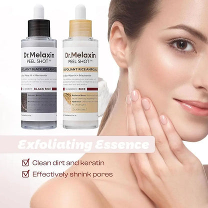 Dr. Melaxin White And Black Rice Exfoliating Hydrating Essence Moisturizing Gentle Exfoliation Soften Serum Skin Care