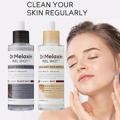 Dr. Melaxin White And Black Rice Exfoliating Hydrating Essence Moisturizing Gentle Exfoliation Soften Serum Skin Care